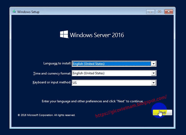Hướng dẫn cài đặt Windows server 2016