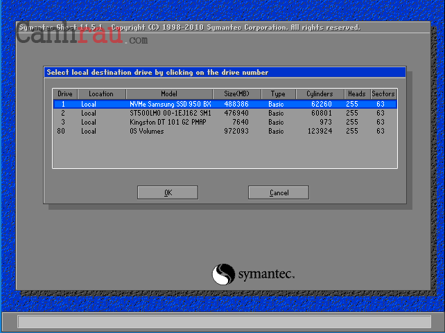 Cách bung file Ghost cho máy tính Windows 7/8.1/10 khong cần ổ đĩa, USB